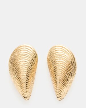 Oyster Shell Earings Gold