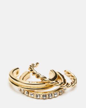 Embellished Toe Ring Set Gold